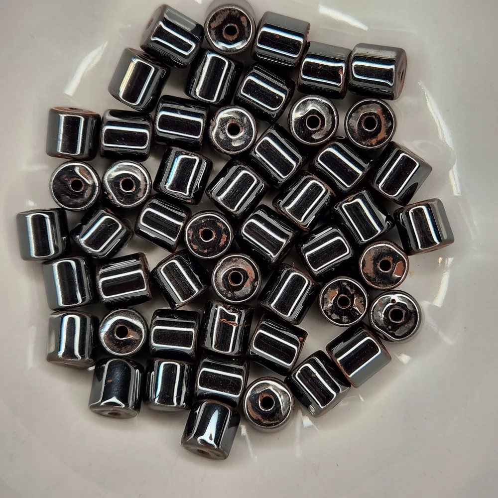 Hemalyke 50 Count 6mm Barrel Drum Beads #48